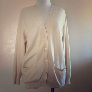 Lands End 100% 2 ply cashmere cream sz 6-8 sweater